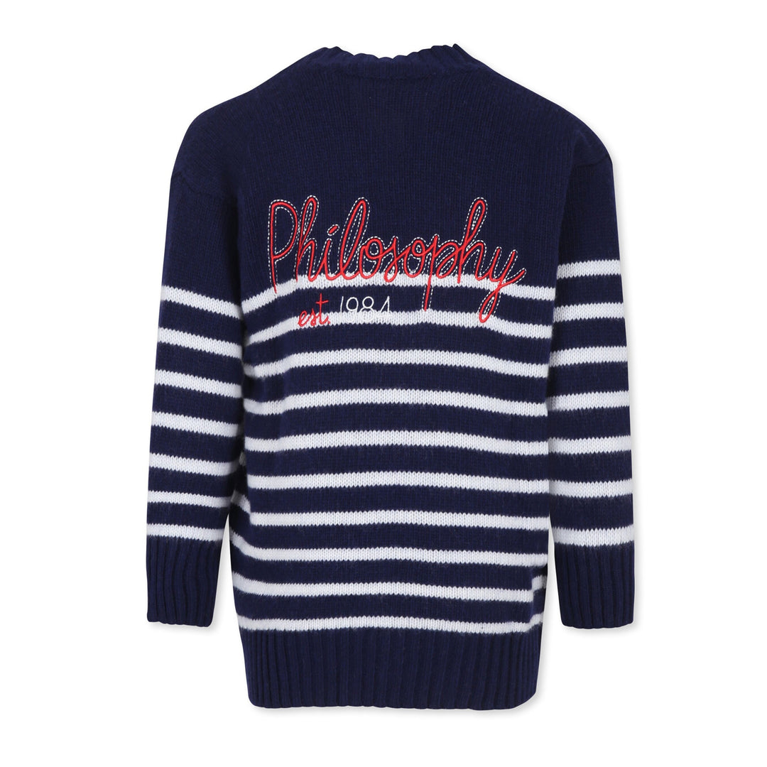 Philosophy Di Lorenzo Serafade Kids V-Neck Striped Cardigan - 6Y