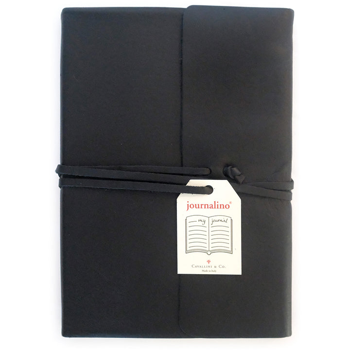 >Cavallini Leather Journal - Journalino Grande Black - 6" X 8"