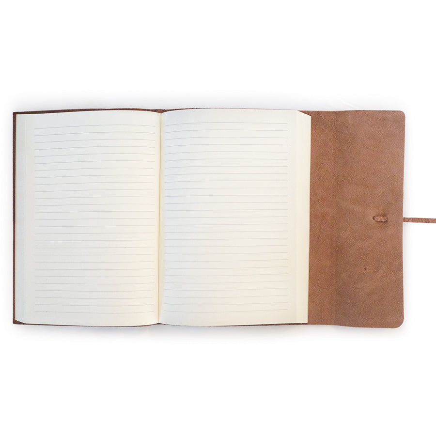 >Cavallini Leather Journal - Journalino Grande Brown - 6" X 8"