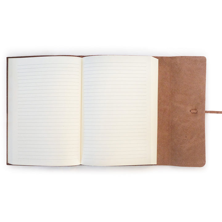 >Cavallini Leather Journal - Journalino Grande Brown - 6" X 8"