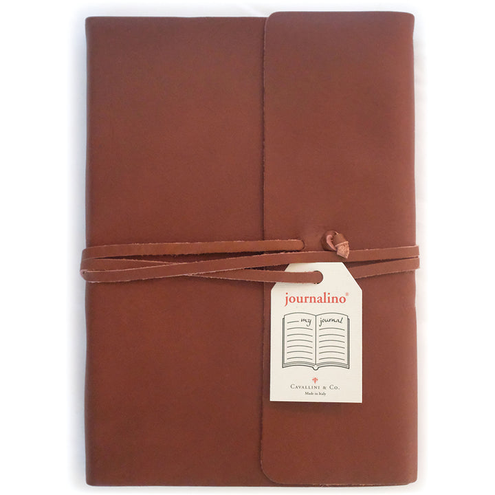 >Cavallini Leather Journal - Journalino Grande Brown - 6" X 8"