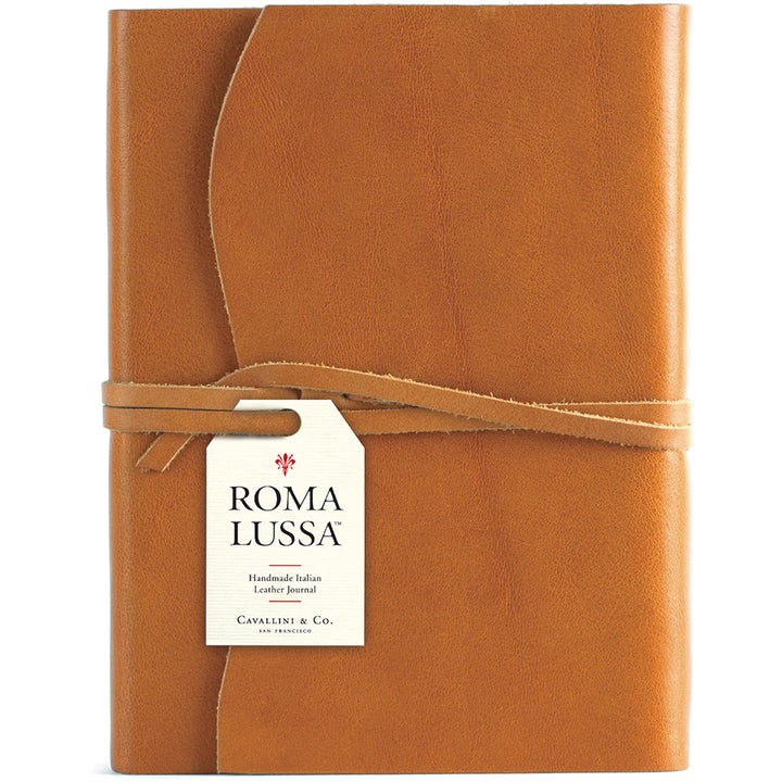 >Cavallini Leather Journal - Roma Lussa Tan Leather Journal - 6" X 8"