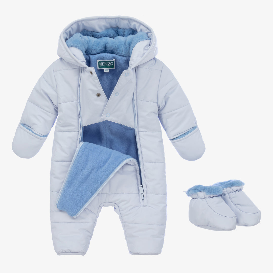 Kenzo Baby Blue Elephant Puffer Baby Snowsuit