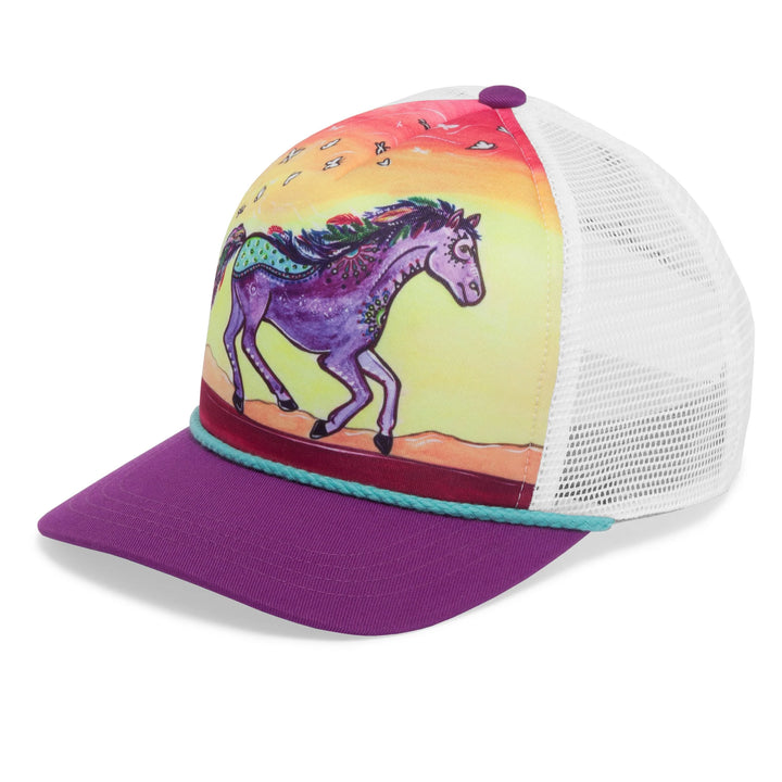 Sunday Afternoons Kids Girl Artist Series Cooling Truckers / Sun Hat - Horse Feather