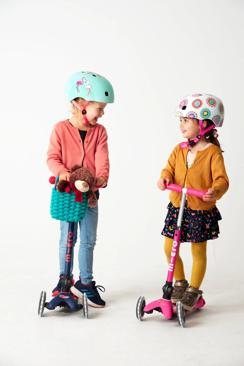 Micro Kids Mini Foldable LED Scooter - Navy Blue/Orange [Ages 2-5]