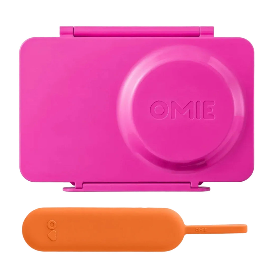 >OmieBox UP Lunch Box with Fork, Spoon + Pod Set - Pop Pink 9Y+