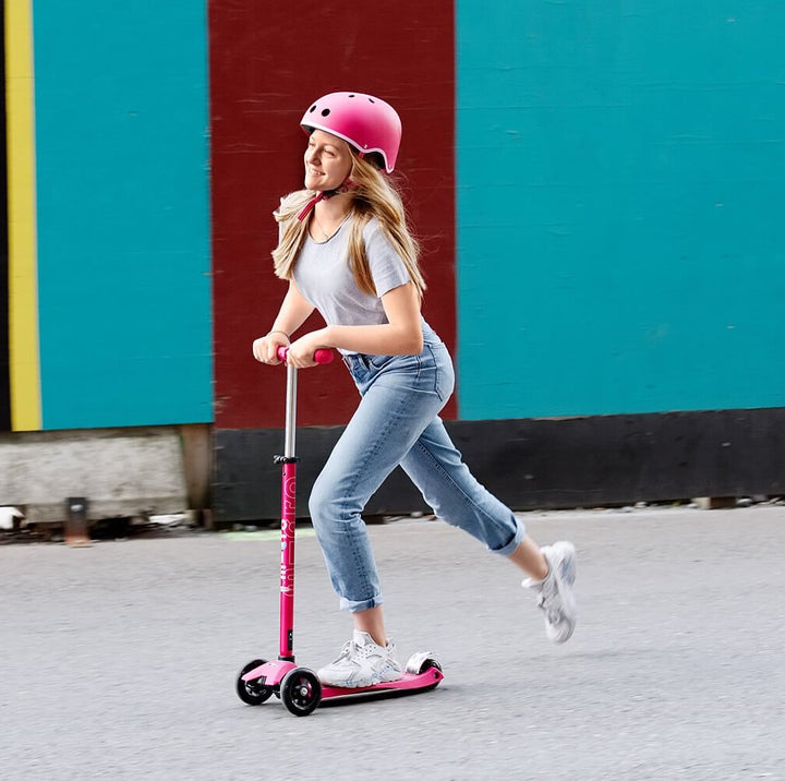 Micro Kids Maxi Deluxe LED Scooter - Red [Age 5-12]