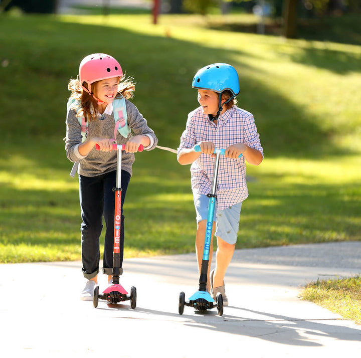 Micro Kids Maxi Deluxe Foldable LED Scooter - Berry Red [Age 5-12]