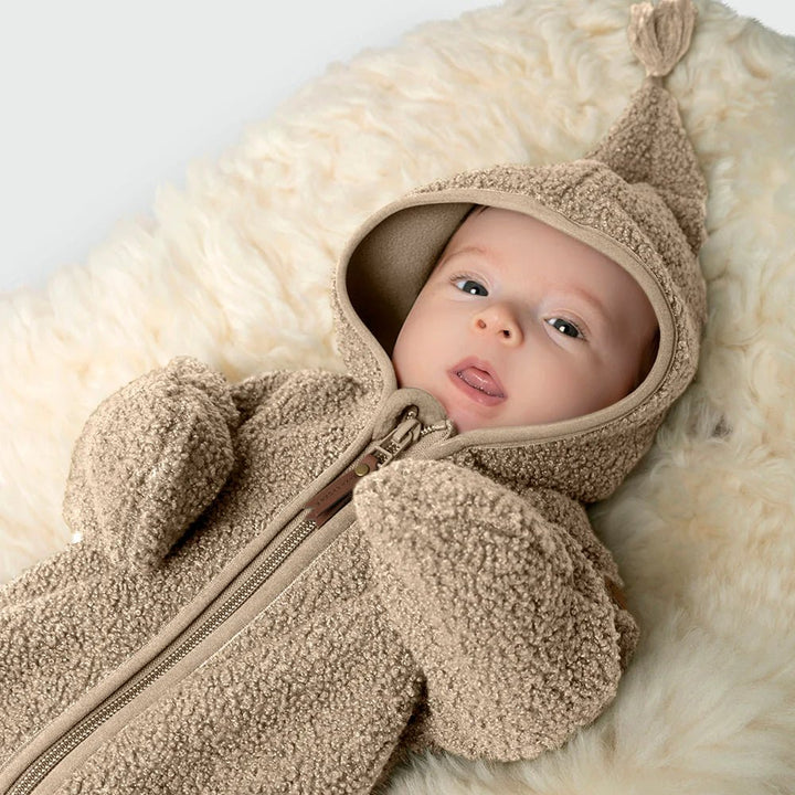 MINI A TURE Baby MATADEL Teddyfleece Jumpsuit - Savannah Tan
