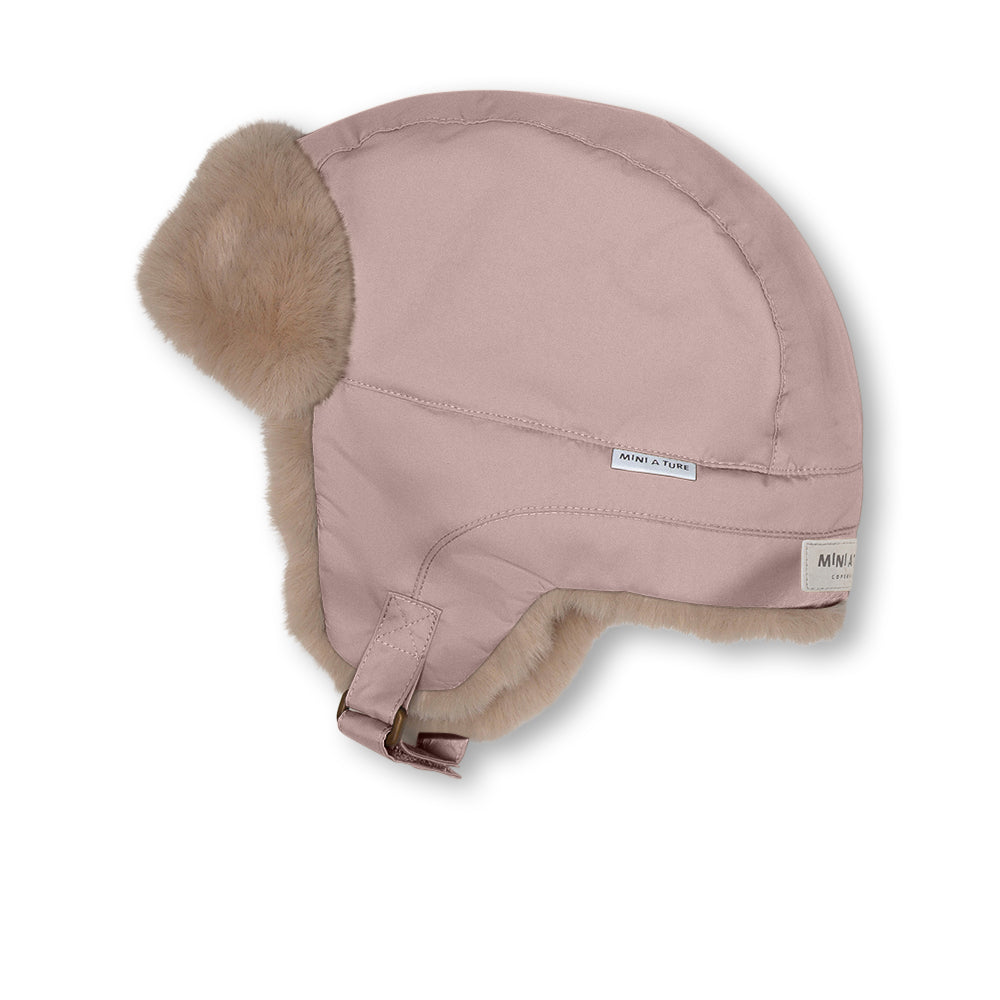 >MINI A TURE Kids CRISTER Teddy Lined Winter Hood - Cloudy Rose