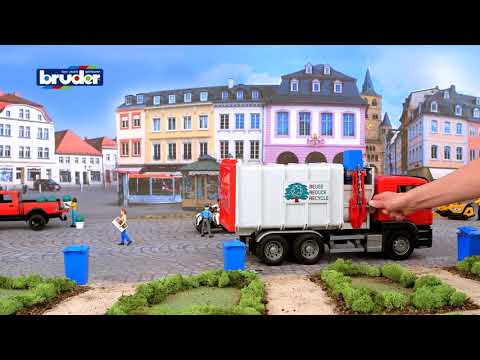 >Bruder 03761 MAN TGS Side Loading Garbage 21.3 x 7.5 x 10.1 inch