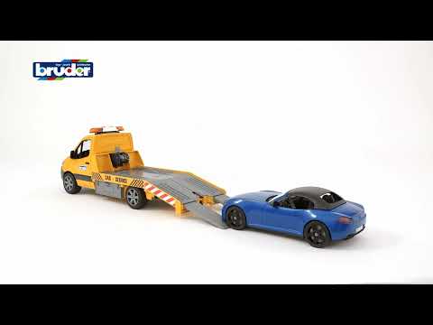 >Bruder 02675 MB Sprinter Tow Truck w/ Bruder Roaster, Light & Sound