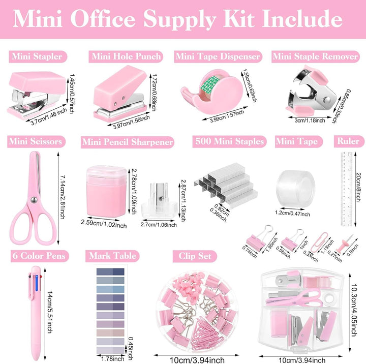 Mini Office/School Supplies - Pink
