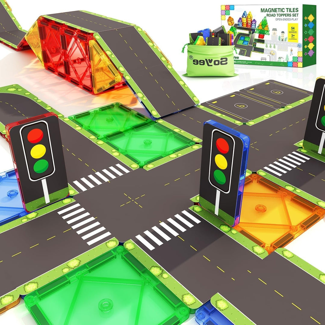 Magnetic Tiles Railroad Playset [56 Pieces]