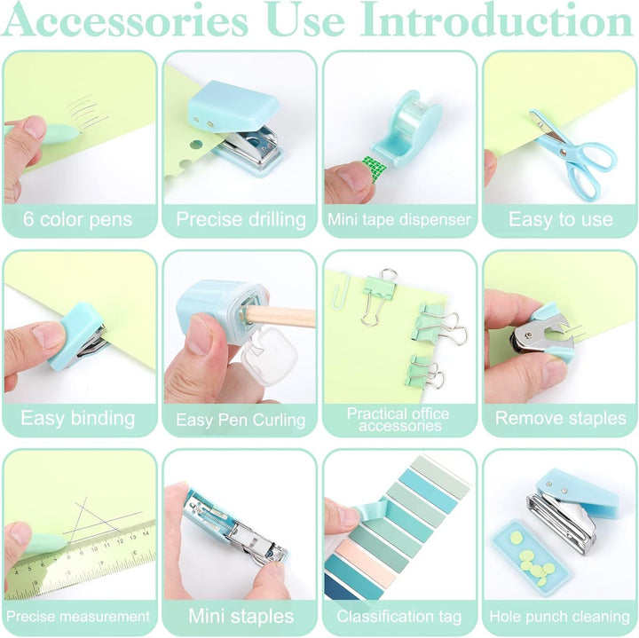Mini Office/School Supplies - Green