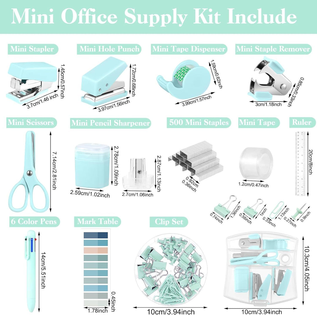 Mini Office/School Supplies - Green