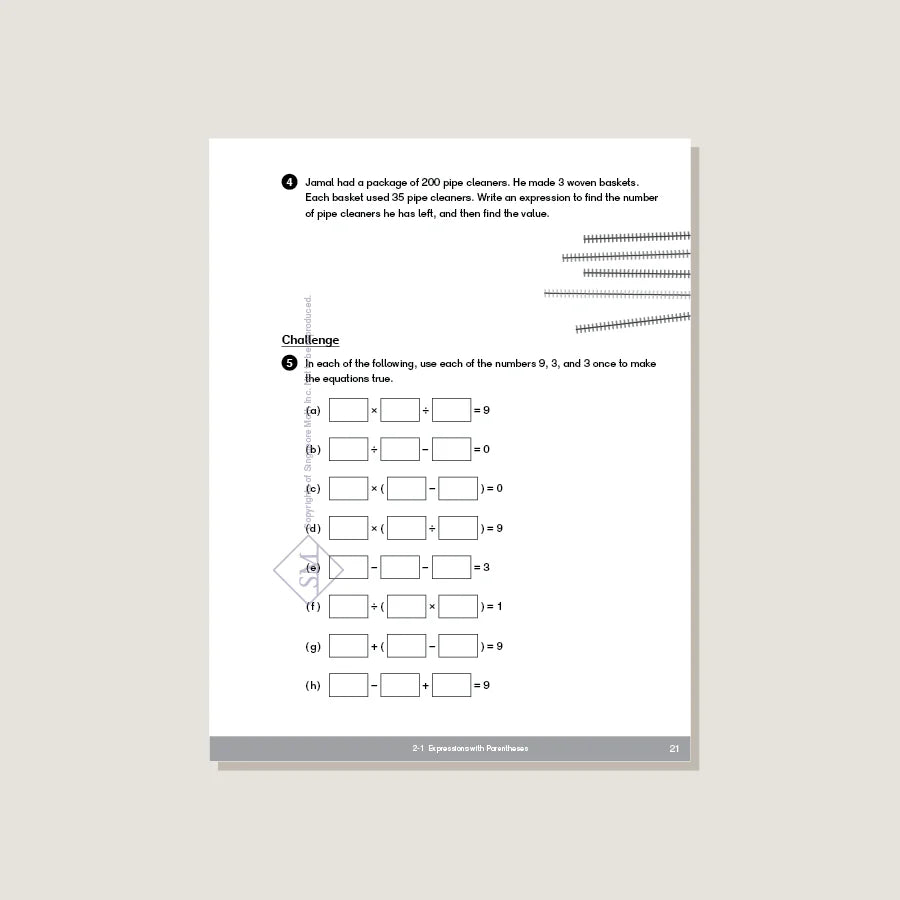 Singapore Math - Dimensions Math Workbook 5A