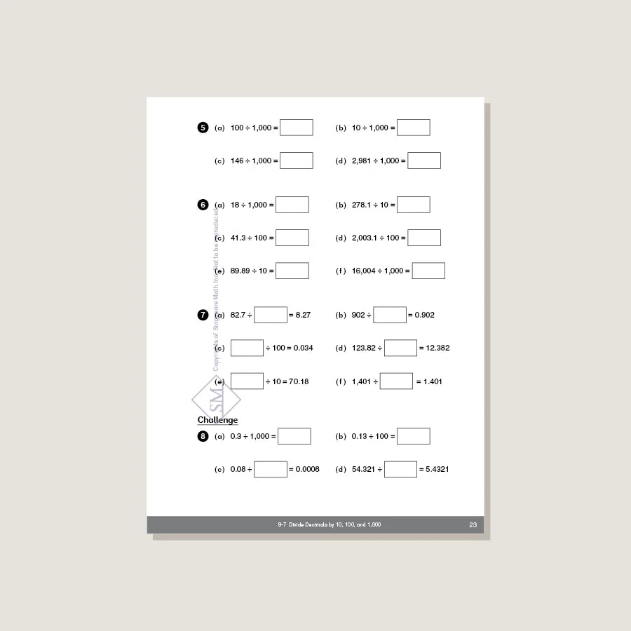 Singapore Math - Dimensions Math Workbook 5B