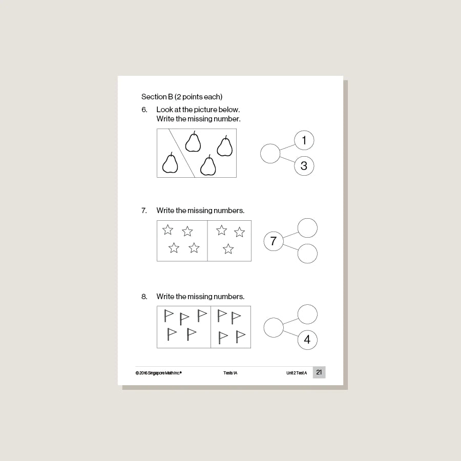 >Singapore Math Primary Mathematics Common Core Edition Tests 1A