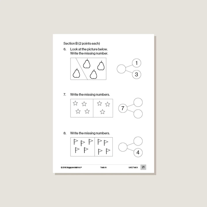 >Singapore Math Primary Mathematics Common Core Edition Tests 1A