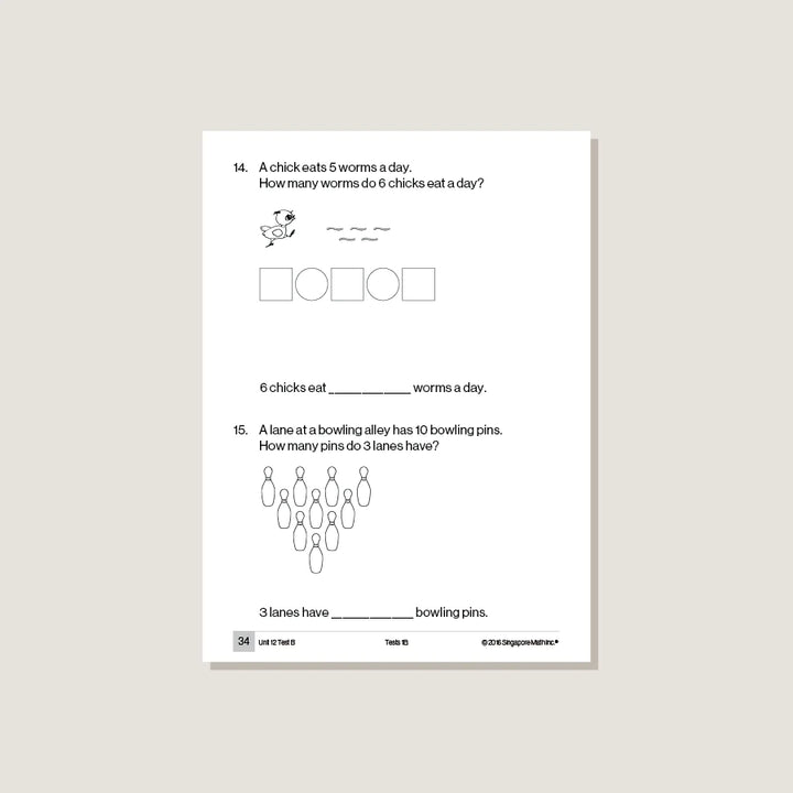 >Singapore Math Primary Mathematics Common Core Edition Tests 1B