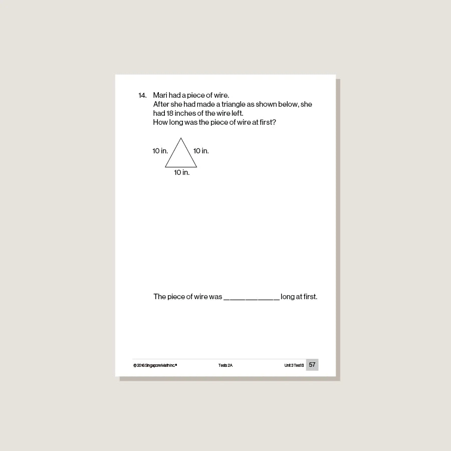 >Singapore Math Primary Mathematics Common Core Edition Tests 2A