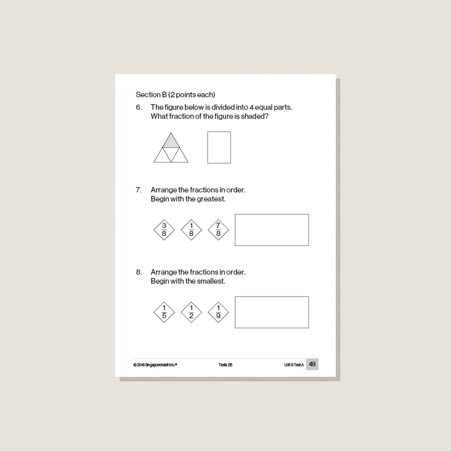 >Singapore Math Primary Mathematics Common Core Edition Tests 2B