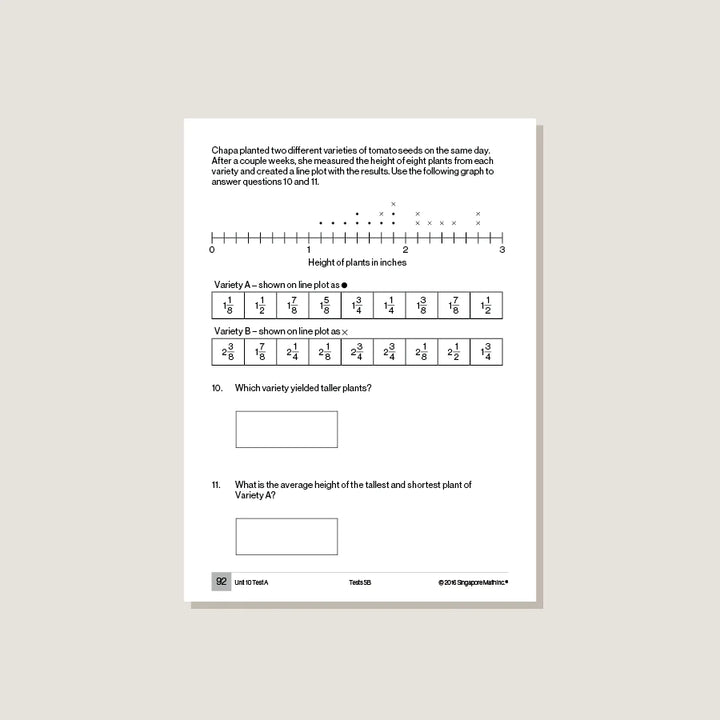 >Singapore Math Primary Mathematics Common Core Edition Tests 5B