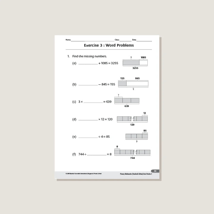 >Singapore Math Primary Mathematics Extra Practice Grade 5