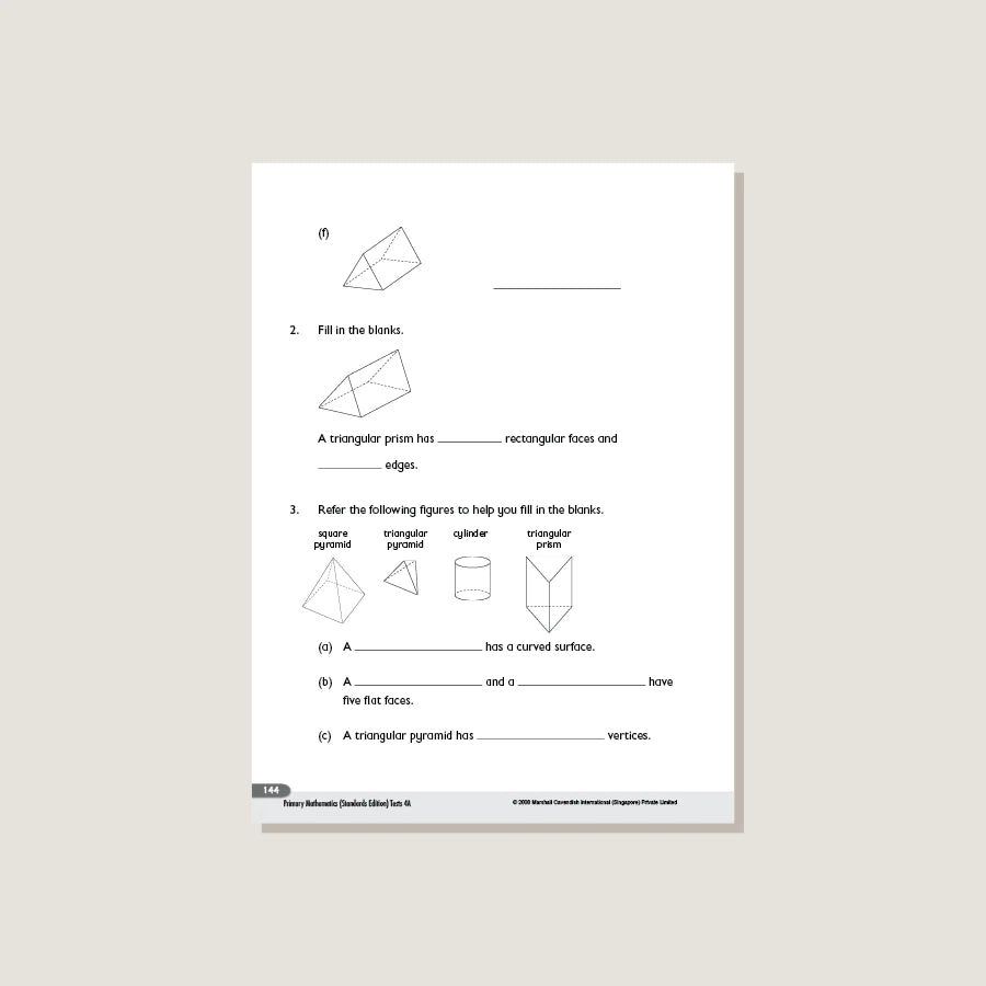 >Singapore Math Primary Mathematics Standards Edition Tests 4B