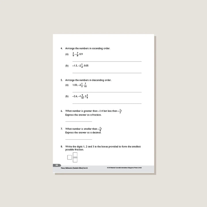 >Singapore Math Primary Mathematics Standards Edition Tests 6A