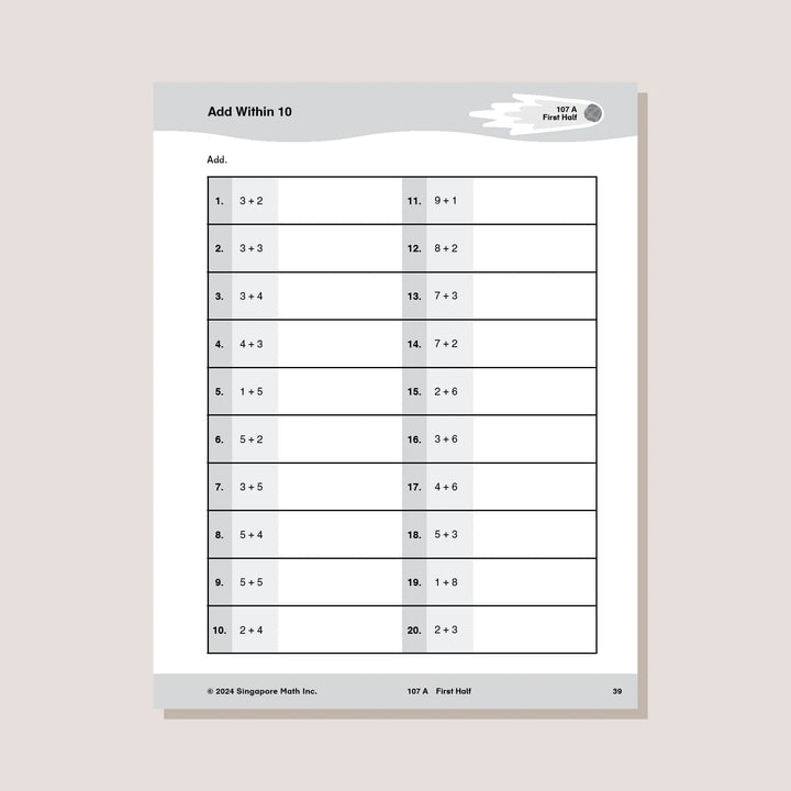 >Singapore Math Sprints 1 - Grade 1