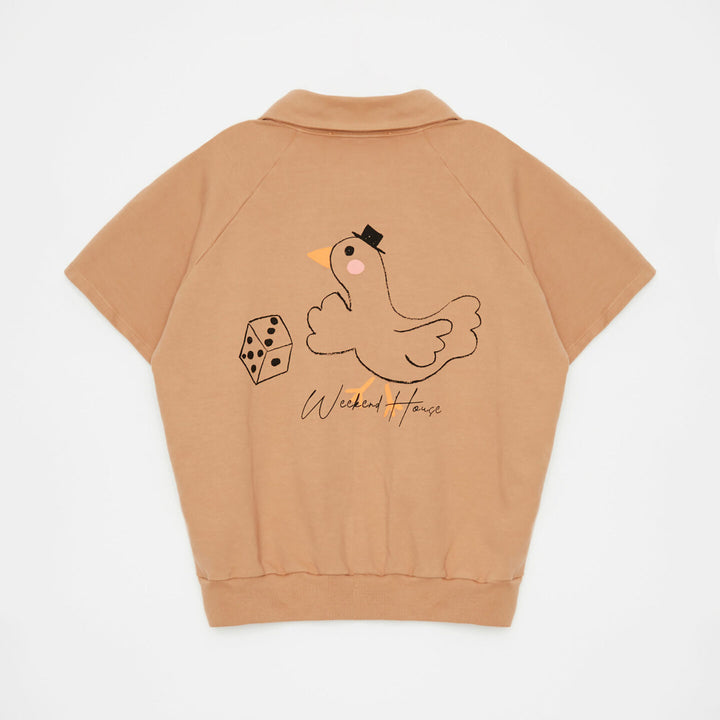 WEEKEND HOUSE KIDS GOOSE Short Sleeve Sweatshirt - Camel