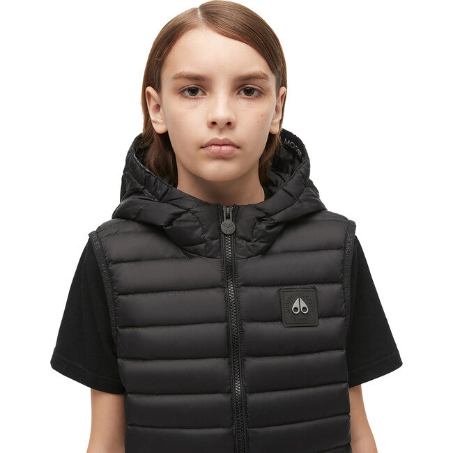 Moose Knuckles Kids Air Down Black Vest With Zip Pockets