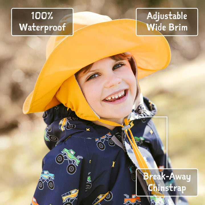 >Jan & Jul Kids Waterproof Rain Hats - Yellow