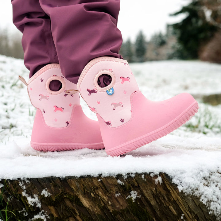 >Jan &amp; Jul Kids Lite Waterproof Boots - Pink Ponies