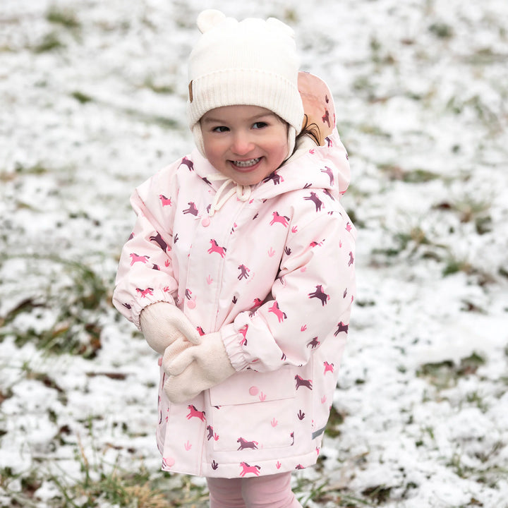 >Jan &amp; Jul Kids Cozy-Dry Waterproof Rain Jacket - Pink Ponies