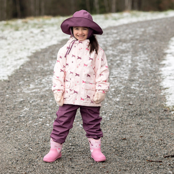>Jan &amp; Jul Kids Cozy-Dry Waterproof Rain Jacket - Pink Ponies