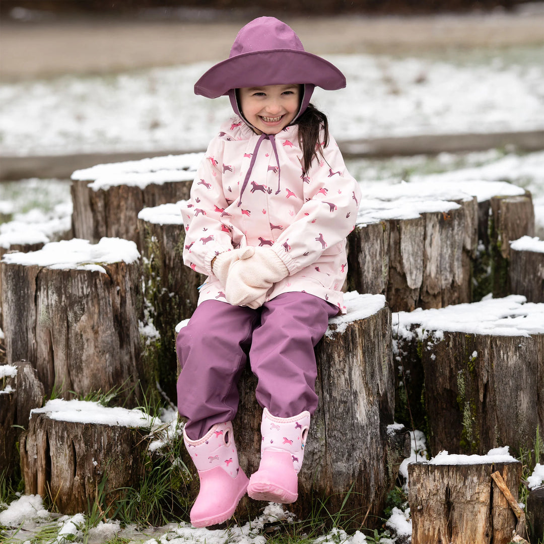 >Jan &amp; Jul Kids Shell/Puddle-Dry Waterproof Jacket - Pink Ponies