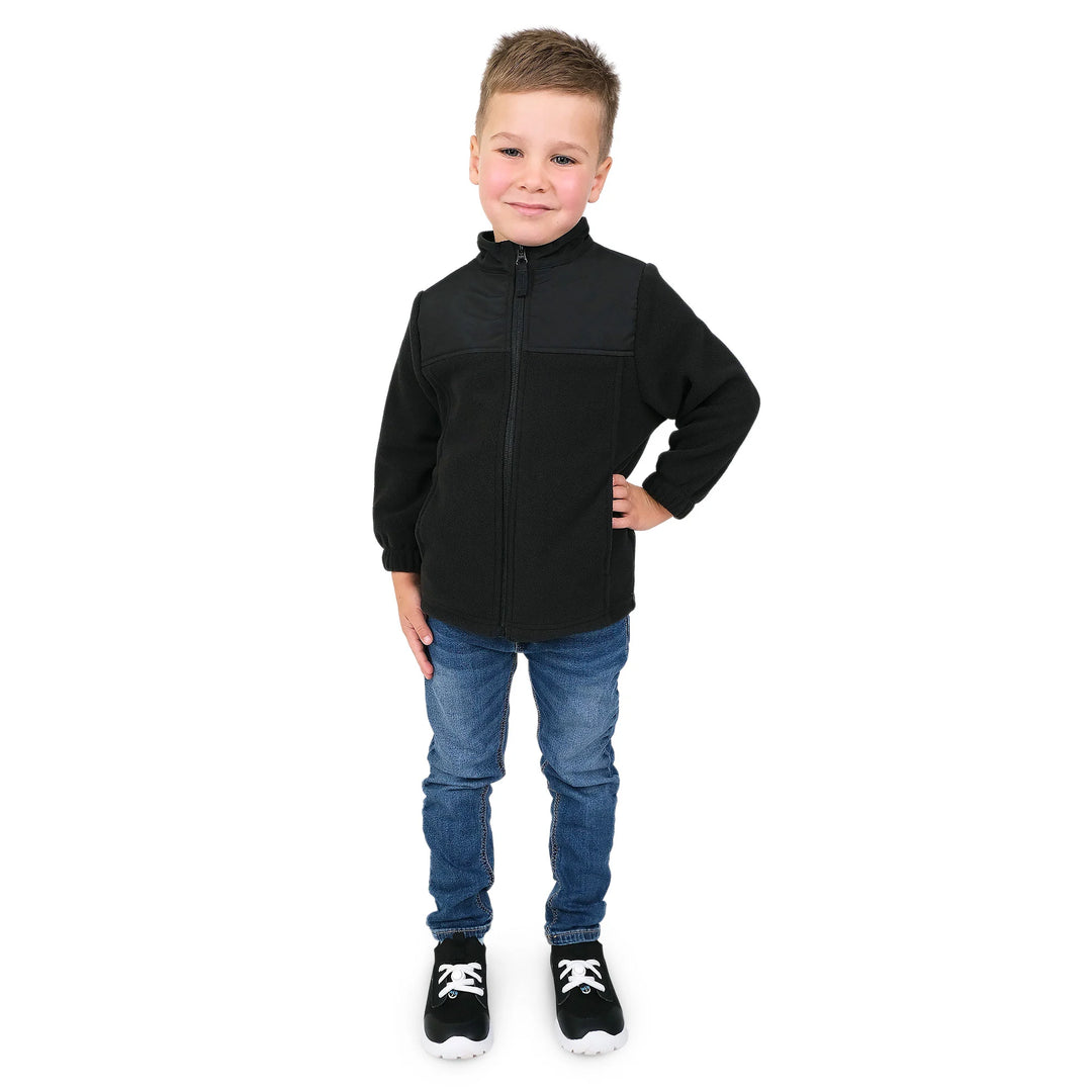 >Jan &amp; Jul Kids Fleece Collared Jacket - Black