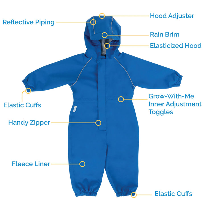 >Jan &amp; Jul Kids Fleece Lined Rain Suits - Big Trucks