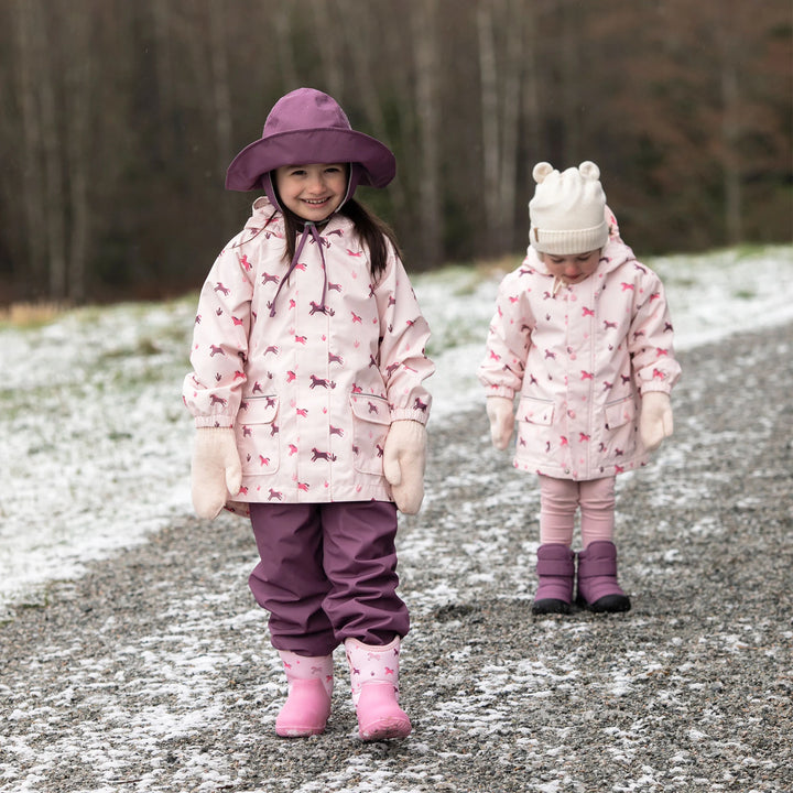 >Jan &amp; Jul Kids Shell/Puddle-Dry Waterproof Jacket - Pink Ponies