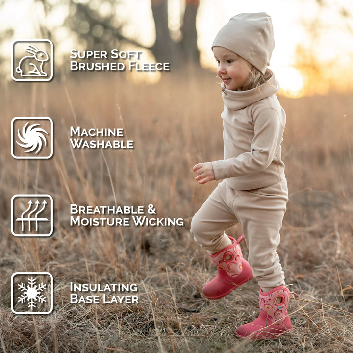 >Jan & Jul Kids Base Layer Pants - Oatmeal