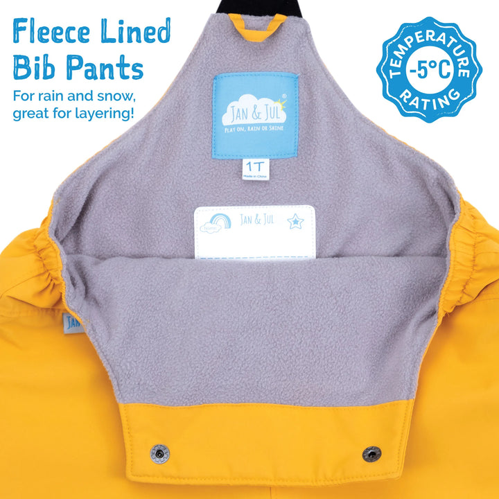 >Jan &amp; Jul Kids Fleece Lined Rain Overalls - Black