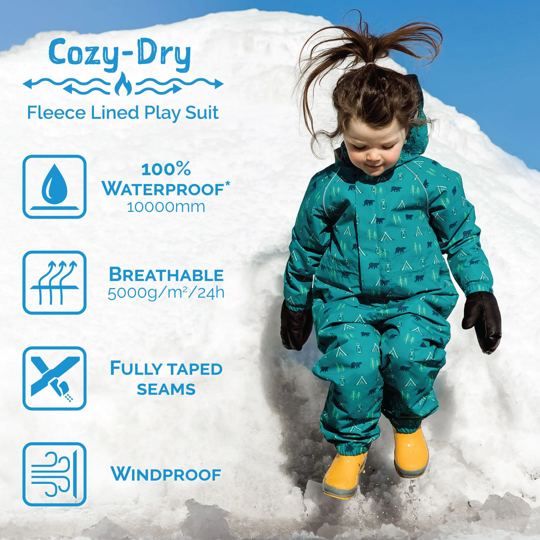 >Jan &amp; Jul Kids Fleece Lined Rain Suits - Big Trucks