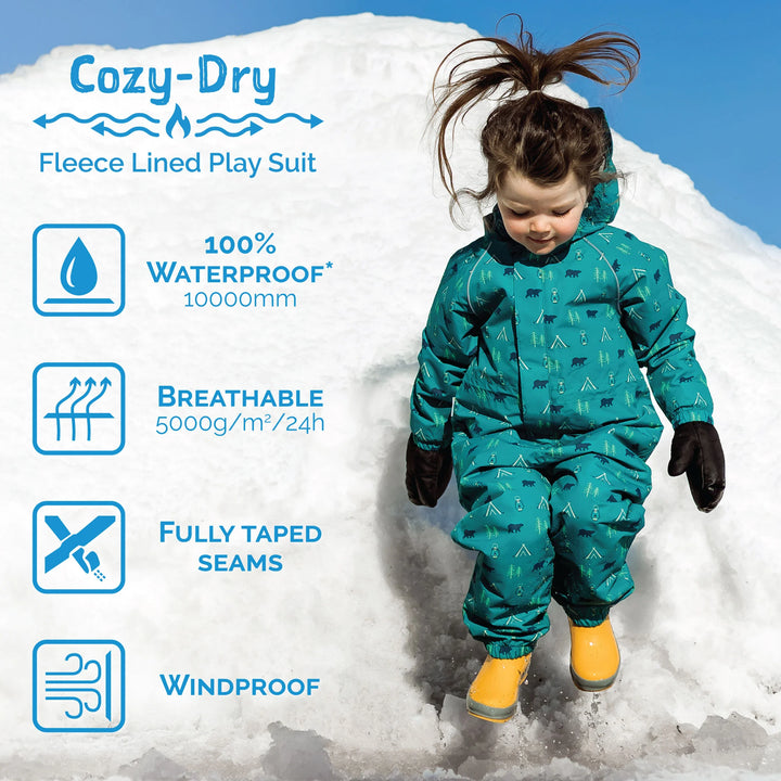 >Jan &amp; Jul Kids Fleece Lined Rain Suits - Big Trucks