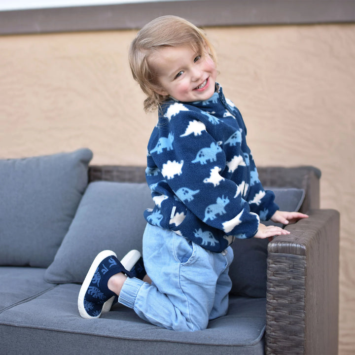 >Jan &amp; Jul Kids Cozy Fleece Jacket - Dino Parade