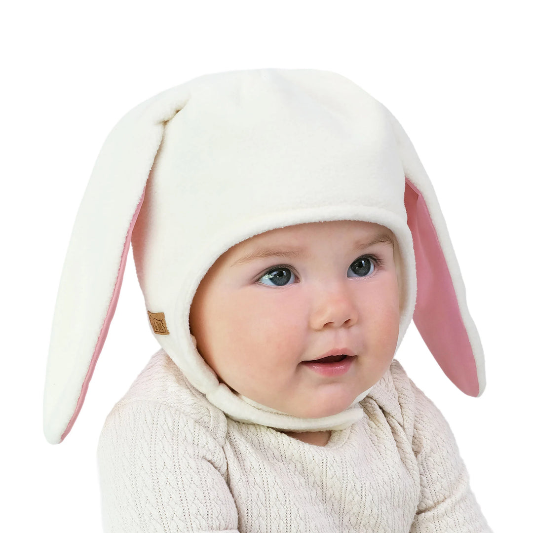 >Jan & Jul Kids Fleece Animal Hats - Cream Bunny