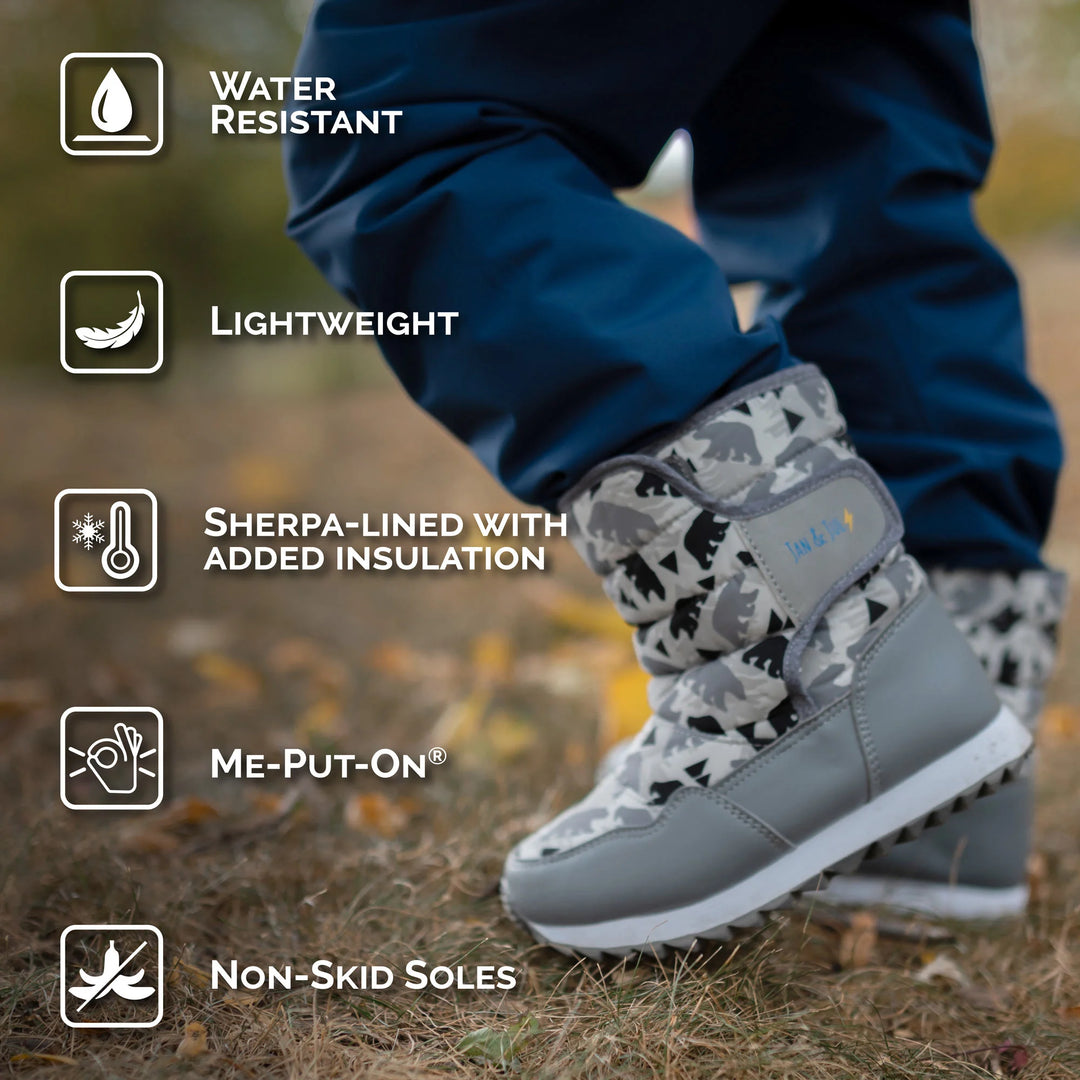 >Jan &amp; Jul Kids Toasty-Dry Tall Puffy Winter Boots - Pink Ponies