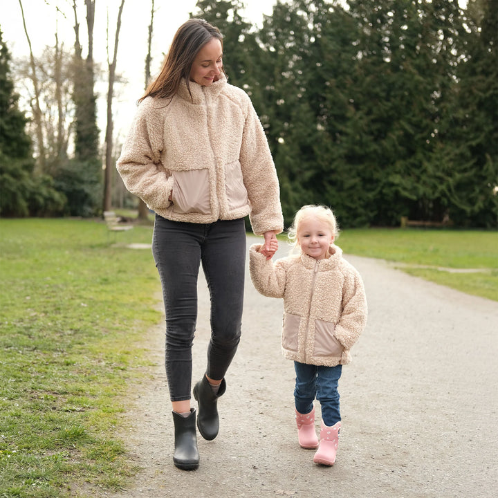 >Jan &amp; Jul Kids/Women Reversible Fleece Jacket - Oatmeal